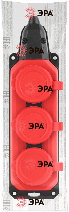 Колодка Эра  K-3e-RED-IP44