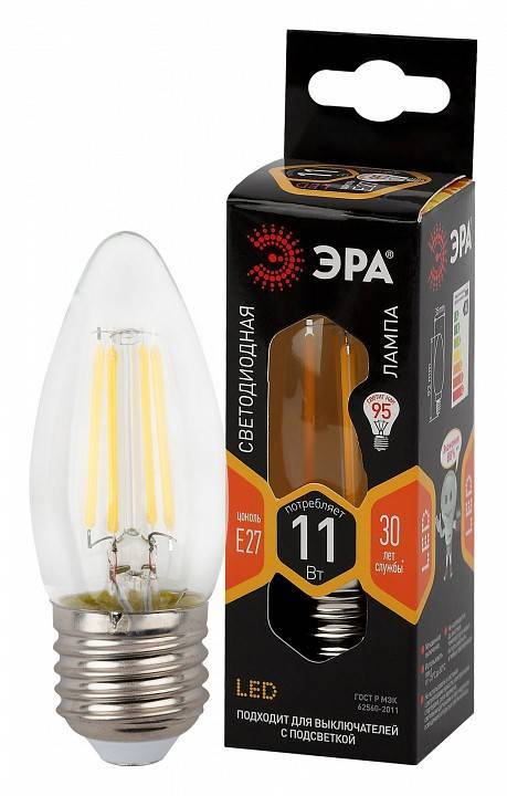 Лампа светодиодная ЭРА E27 11 Вт 2700 K груша Б0046986