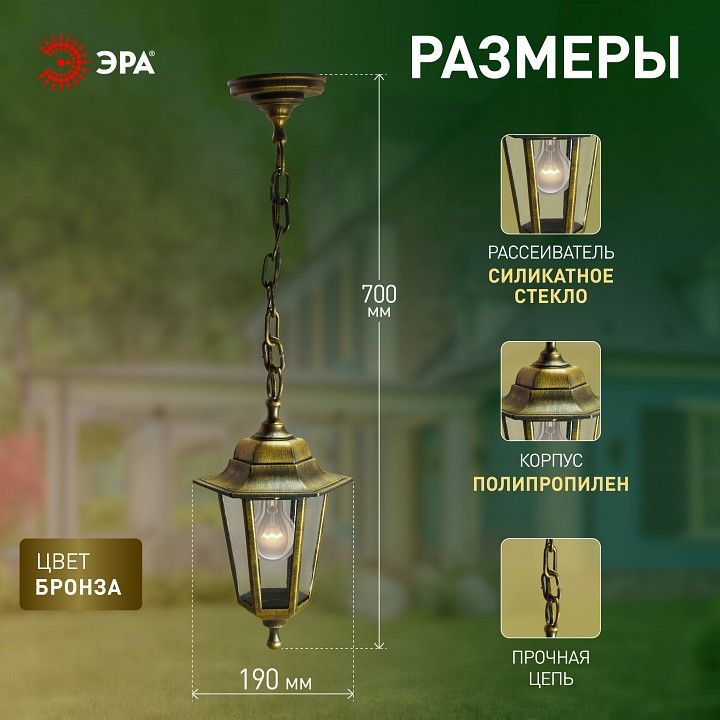 Подвесной светильник Эра  НСУ 06-60-001 бронза