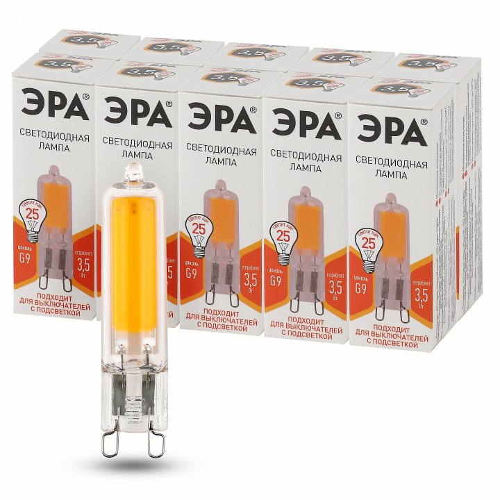 Лампа светодиодная Эра G9 3.5 Вт 2700 K LED JCD-3,5W-GL-827-G9