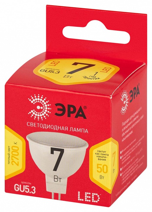 Лампа светодиодная Эра  LED MR16-7W-827-GU5.3 R