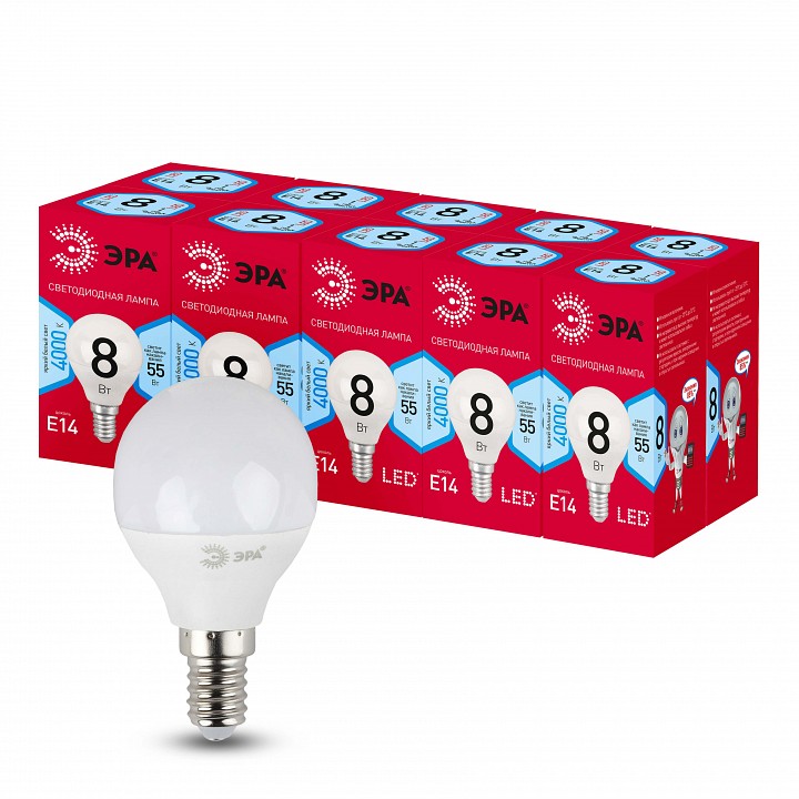 Лампа светодиодная Эра  LED P45-8W-840-E14 R