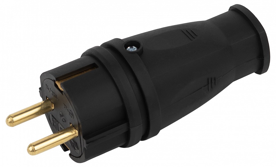 Вилка прямая с заземлением Эра  VX10-B-IP44