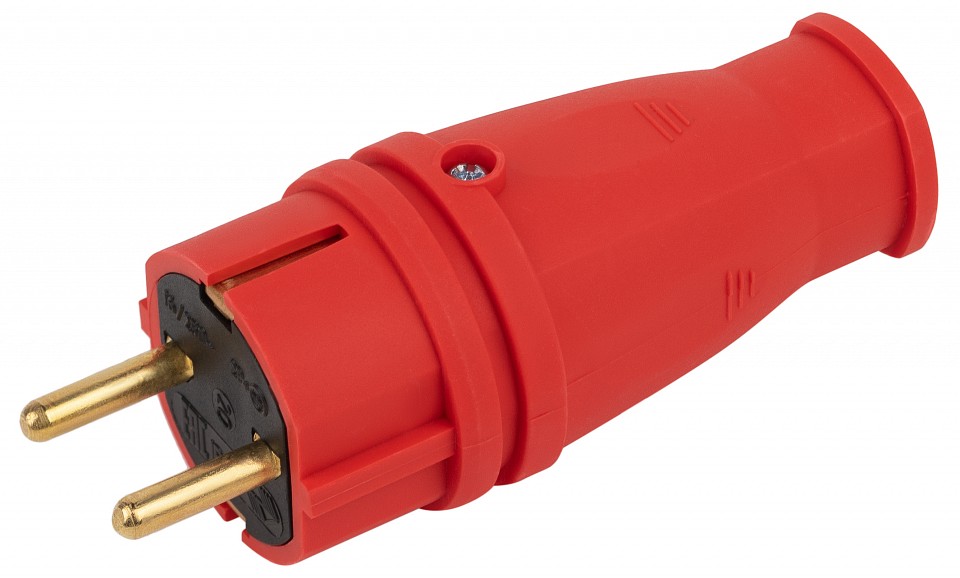 Вилка прямая с заземлением Эра  VX10-R-IP44