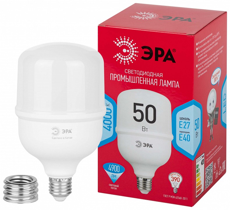 Лампа светодиодная Эра  LED POWER T100-50W-4000-E27/E40 R