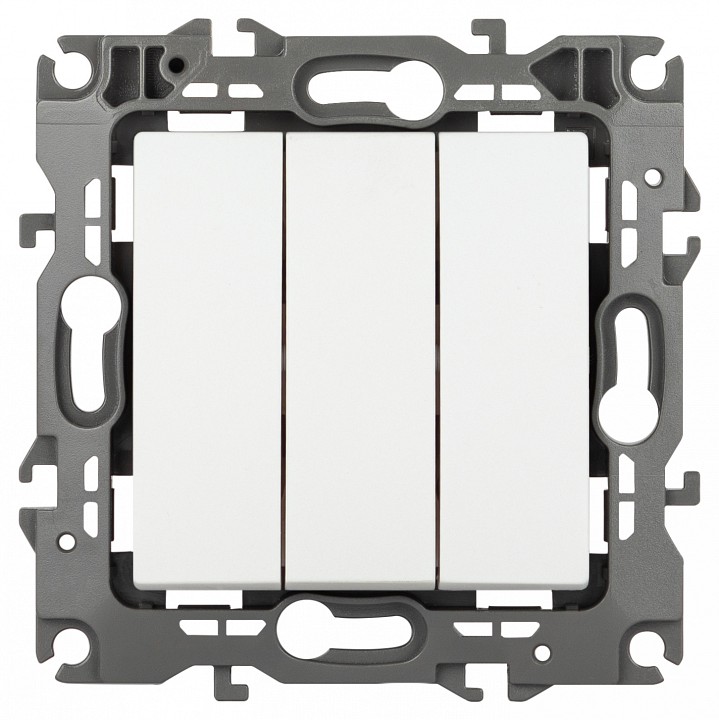 Выключатель трехклавишный без рамки Эра Эра 12 12-1107-01М