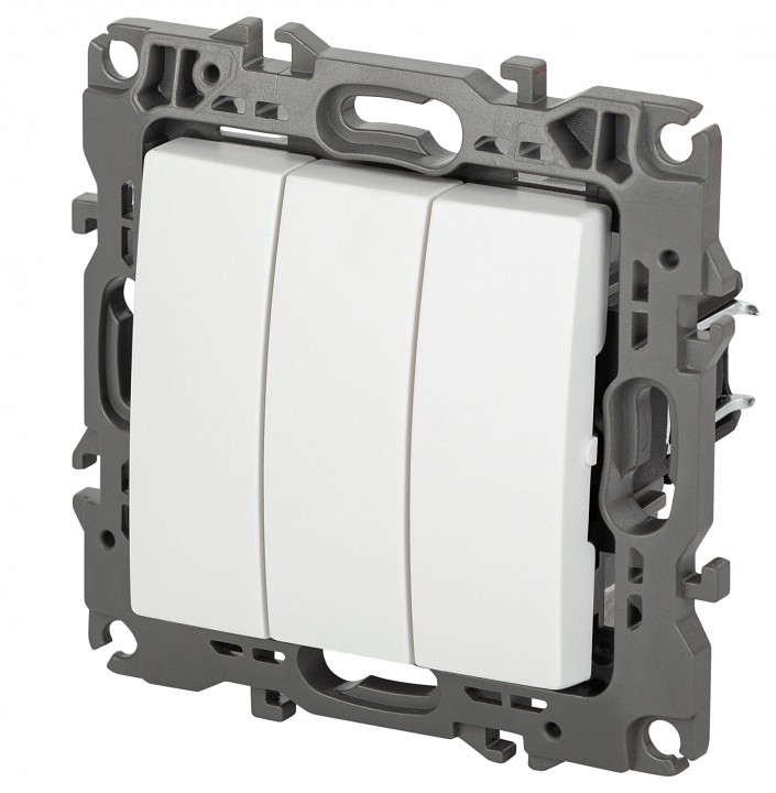 Выключатель трехклавишный без рамки Эра Эра 12 12-1107-01М