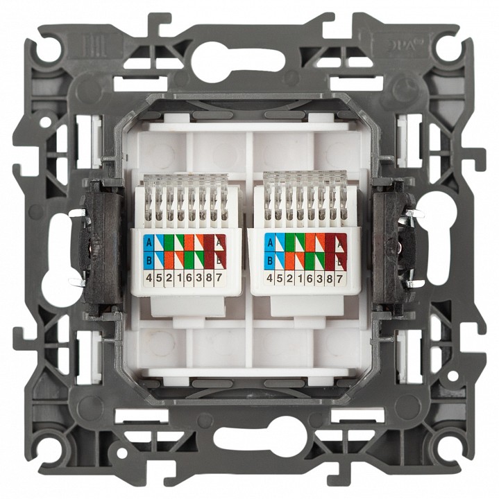 Розетка двойная Ethernet RJ-45 без рамки Эра Эра 12 12-3108-01М