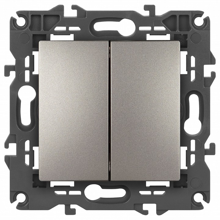 Выключатель двухклавишный без рамки Эра Эра Elegance 14-1104-16