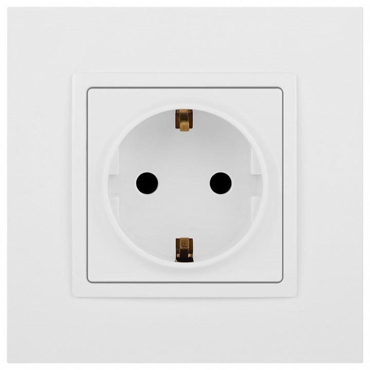 Розетка с заземлением и со шторкой, без рамки Эра Эра Elegance 14-2102-01М