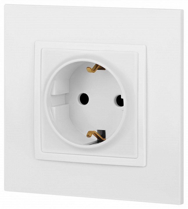 Розетка с заземлением и со шторкой, без рамки Эра Эра Elegance 14-2102-01М