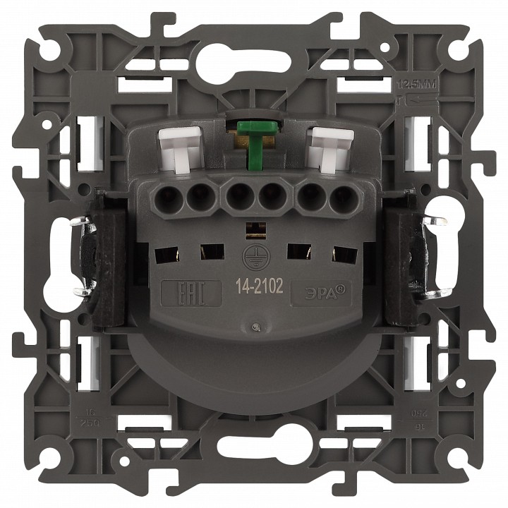 Розетка с заземлением и со шторкой, без рамки Эра Эра Elegance 14-2102-01М