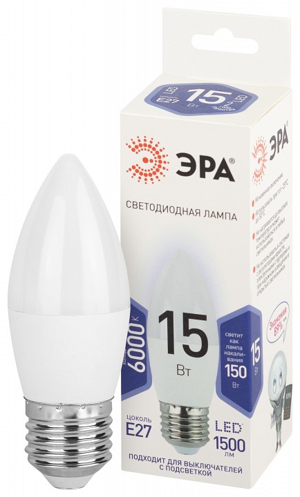 Лампа светодиодная Эра Стандарт LED B35-15W-860-E27