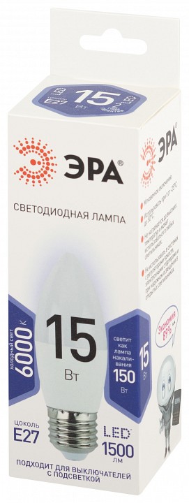 Лампа светодиодная Эра Стандарт LED B35-15W-860-E27
