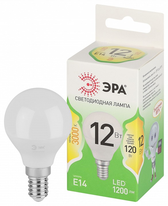 Лампа светодиодная Эра Green Line LED P45-12W-830-E14 GL