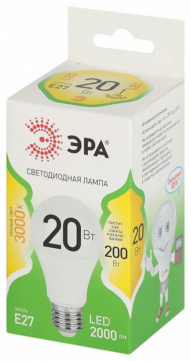 Лампа светодиодная Эра Green Line LED A60-20W-830-E27 GL