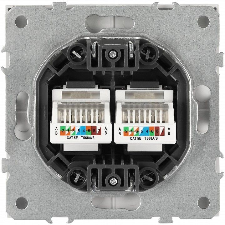 Розетка двойная Ethernet RJ-45 без рамки Эра Galaxy 15-3108-01