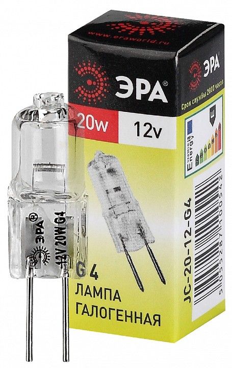 Лампа галогенная ЭРА G4 20 Вт 12 В G4-JC-20W-12V