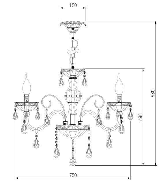 Подвесная люстра Eurosvet Albertina 125/6 Strotskis 125/6