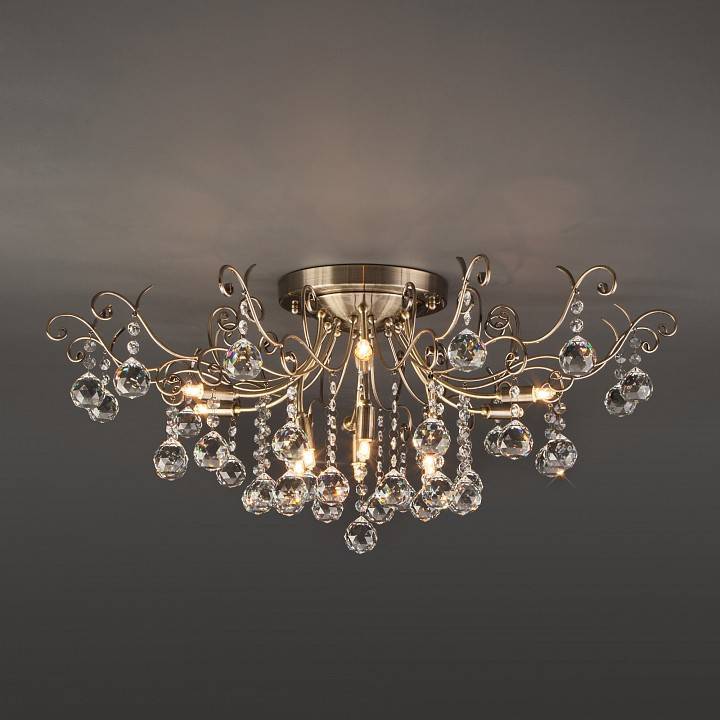 Потолочная люстра Eurosvet Vita 10042/12 античная бронза/прозрачный хрусталь 10042/12