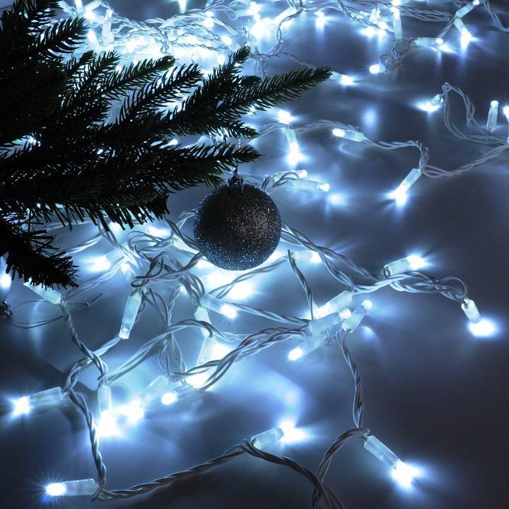 Гирлянда Нить Eurosvet 10м 100LED белая IP65 400-101