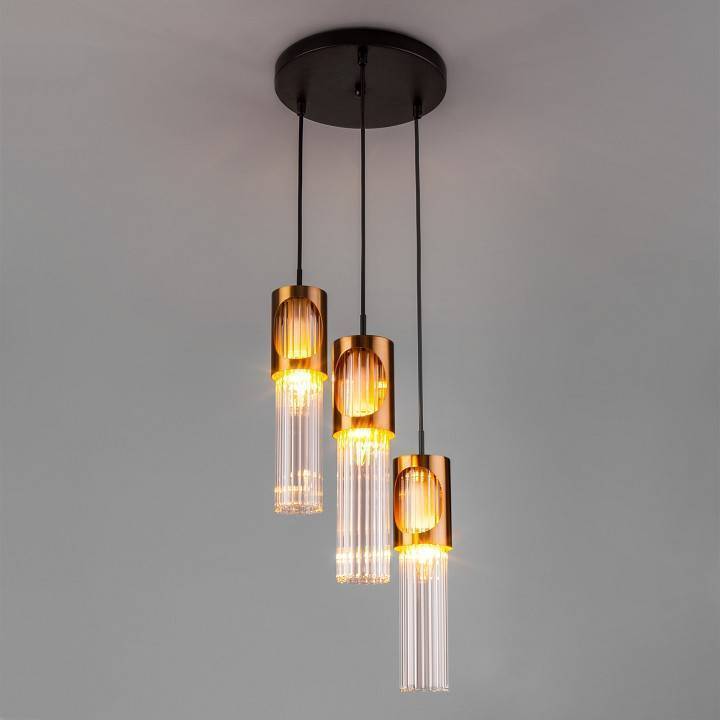 Подвесной светильник Eurosvet Clip черный/бронза 50087/3