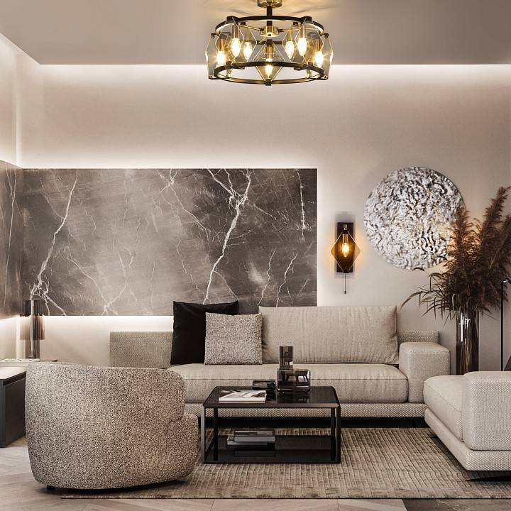 Люстра на штанге Eurosvet Aragon 60126/5 черный Smart 60126/5