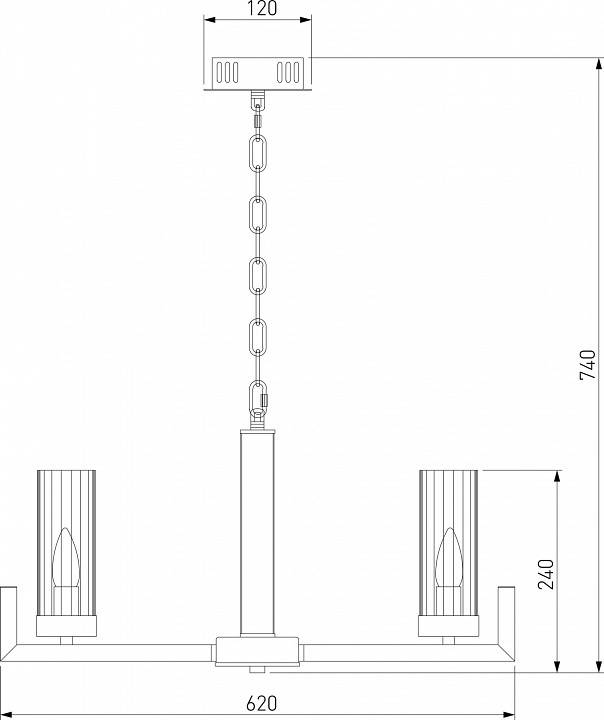 Подвесная люстра Eurosvet Arganie серебро 60133/6