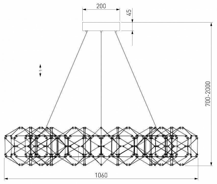 Подвесная люстра Eurosvet Uma черный жемчуг 90369/15
