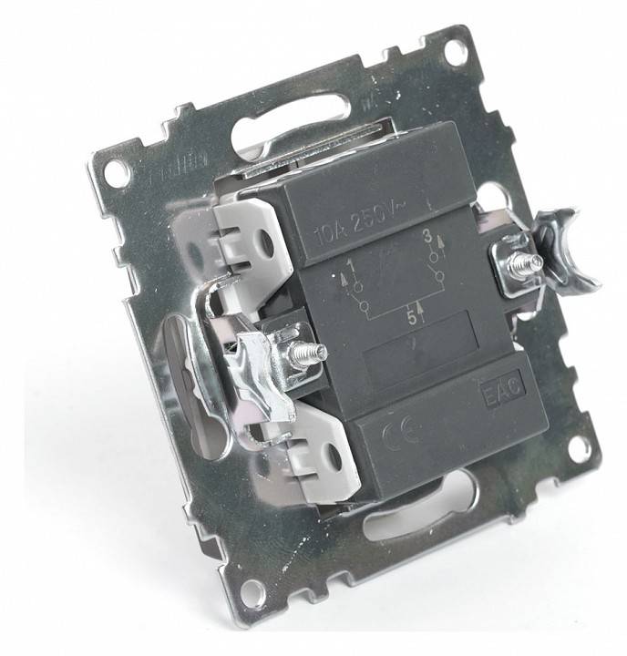 Выключатель двухклавишный без рамки Stekker Катрин 49019