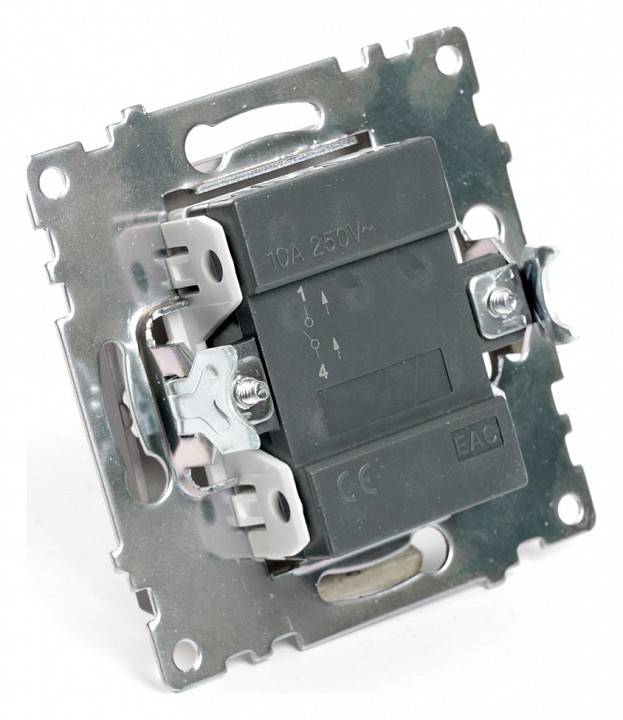 Выключатель одноклавишный без рамки Stekker Катрин 49020