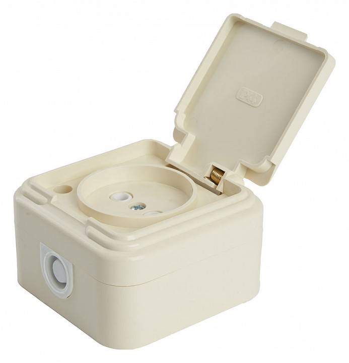 Розетка без заземления с крышкой Stekker Брест накладная черная 49060