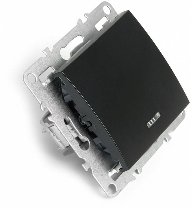 Выключатель одноклавишный с подсветкой без рамки Stekker Эрна 49146