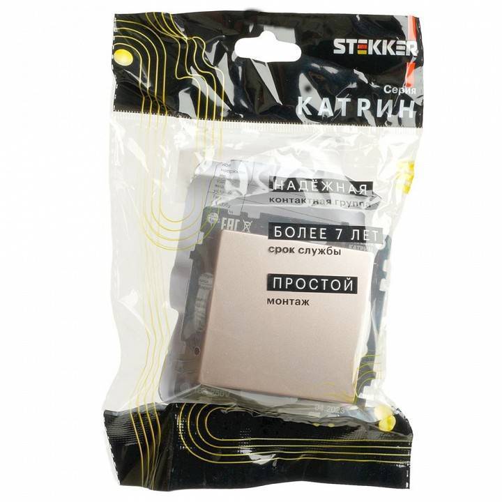 Выключатель одноклавишный без рамки Stekker Катрин 49179