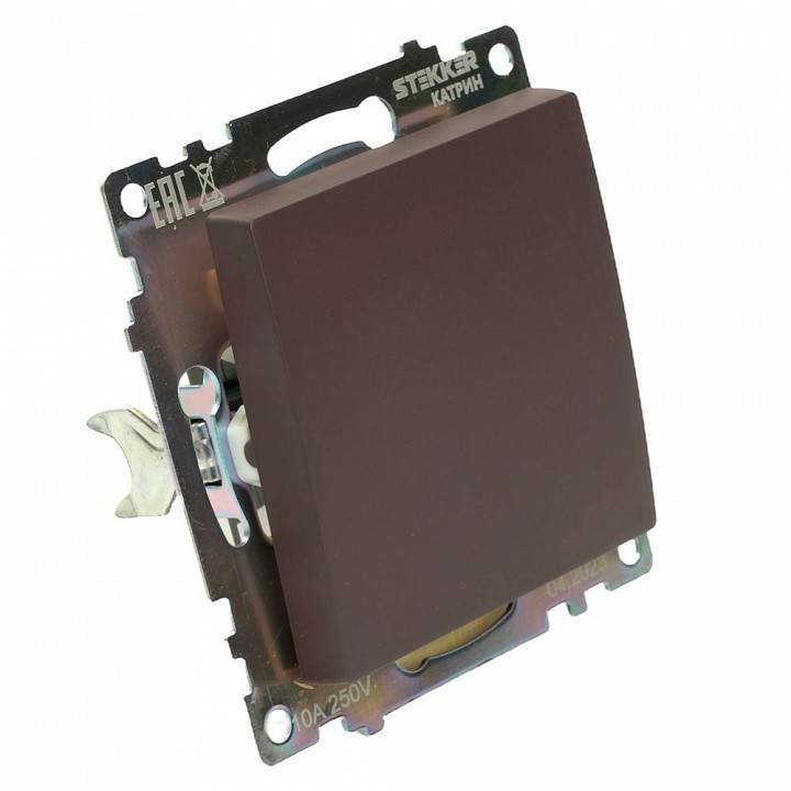 Выключатель одноклавишный без рамки Stekker Катрин 49180