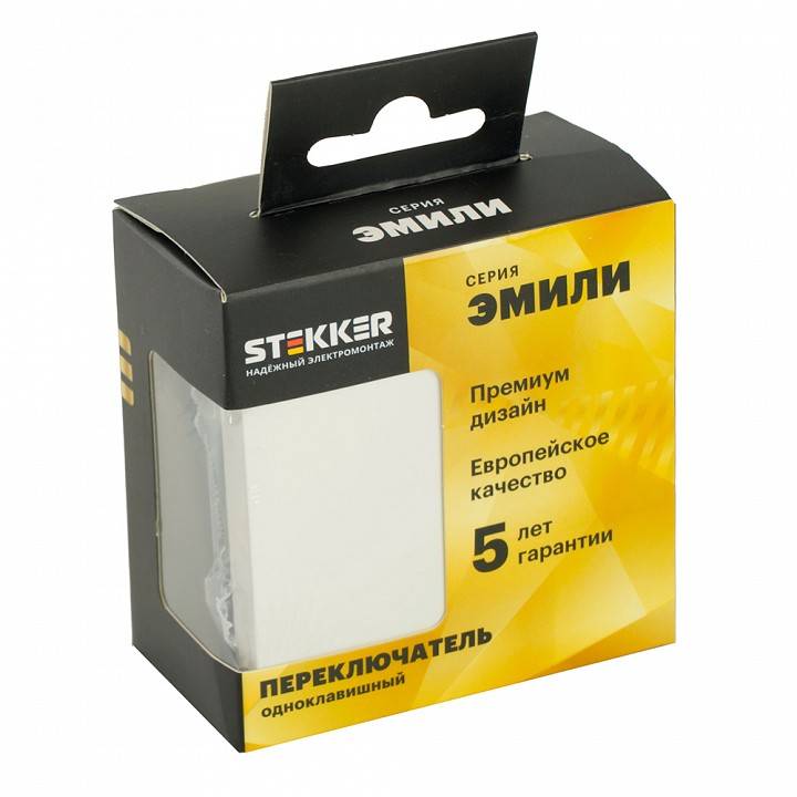 Выключатель одноклавишный без рамки Stekker RSW10-5105-01 49867