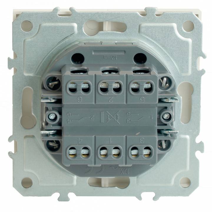 Выключатель двухклавишный без рамки Stekker RSW10-5107-01 49869