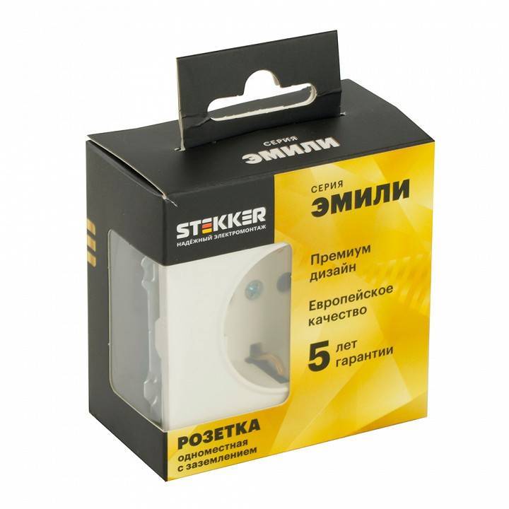 Розетка без заземления и с шторкой, без рамки Stekker RST16-5110-01 49880