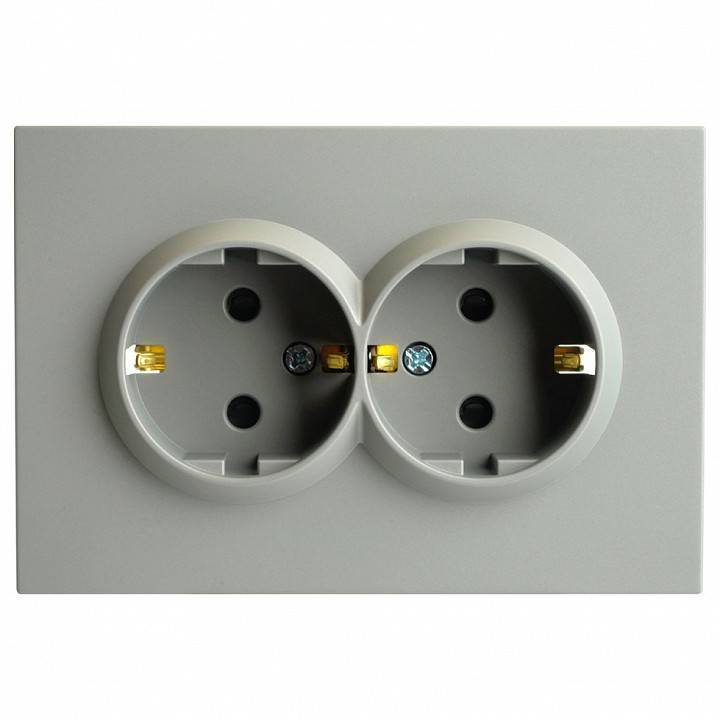 Розетка двойная с заземлением, без рамки Stekker Эмили 49960