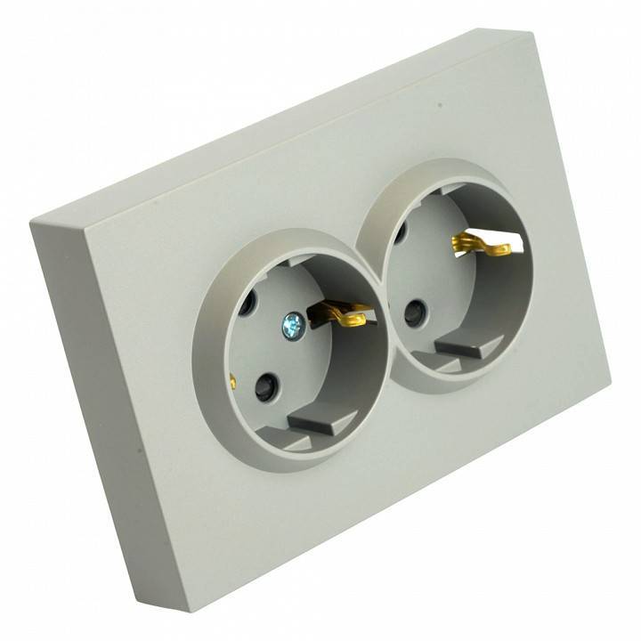 Розетка двойная с заземлением, без рамки Stekker Эмили 49960