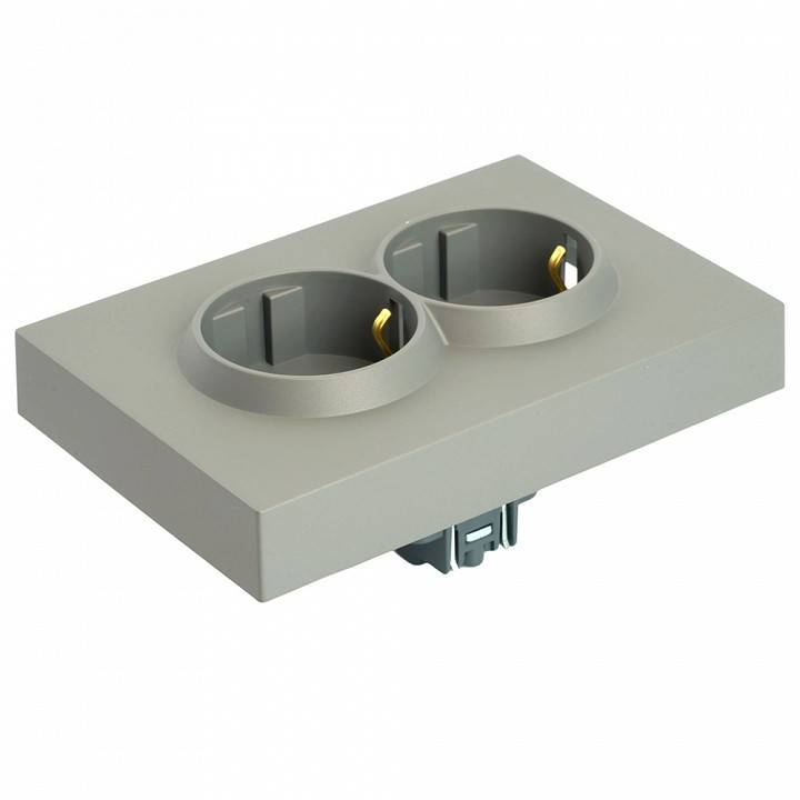 Розетка двойная с заземлением, без рамки Stekker Эмили 49960