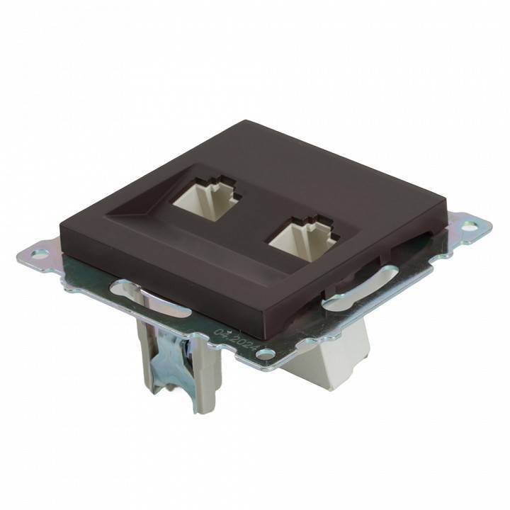 Розетка двойная Ethernet RJ-45 без рамки Stekker Катрин 50006