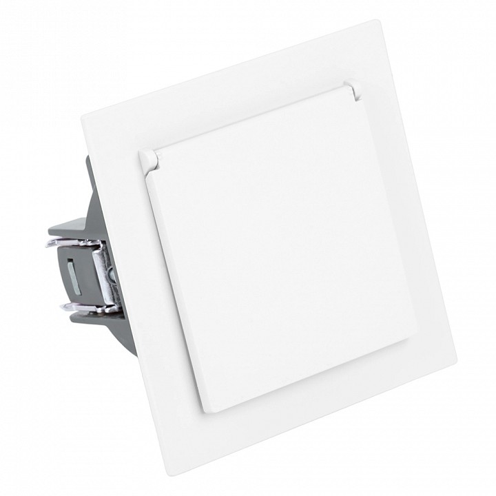 Розетка двойная с заземлением и со шторками, с крышкой Stekker Мия 50441