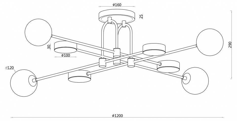 Люстра потолочная F-promo Complesso 8xE14 3095-8P