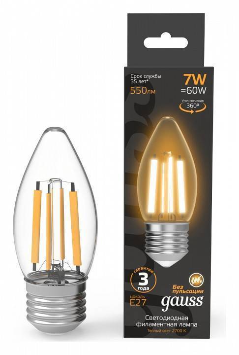Лампа светодиодная Gauss Filament A60 E27 7 Вт 2700 K 103802107