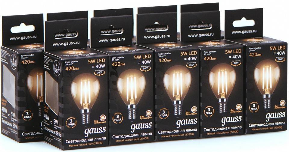 Лампа светодиодная Gauss E14 5 Вт 2700 K 105801105