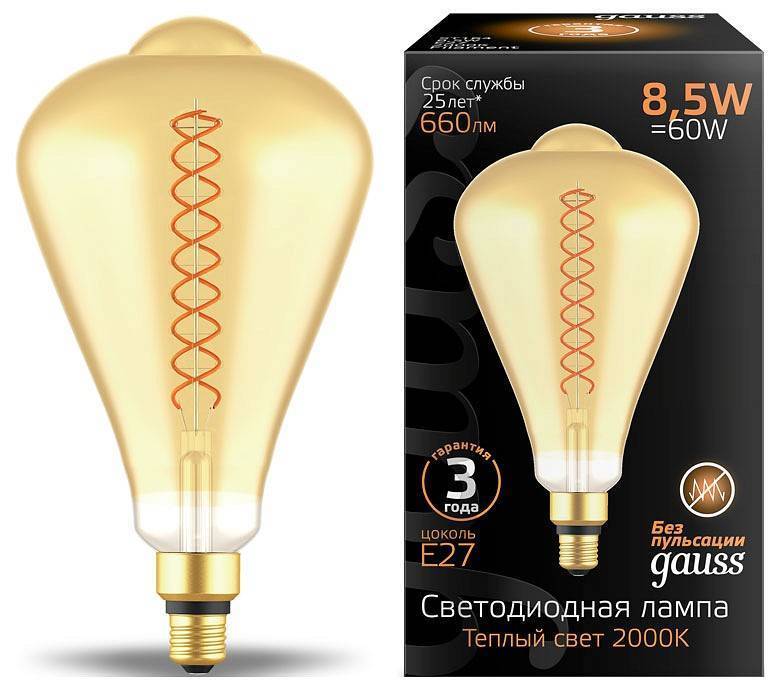 Лампа светодиодная Gauss Oversize E27 8.5 Вт 2000 K 157802105