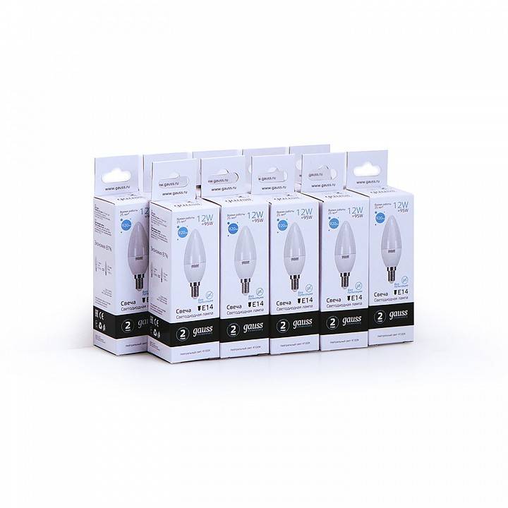 Лампа светодиодная Gauss Elementary C37 E14 12 Вт 4100 К 33122