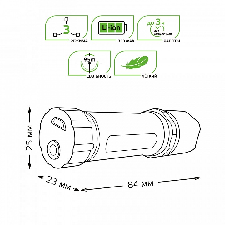 Фонарь ручной Gauss  GF207