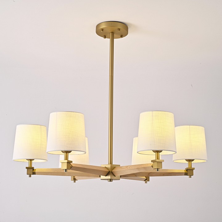 Люстра на штанге Imperiumloft Jorgenson White/Light wood STAVRA01